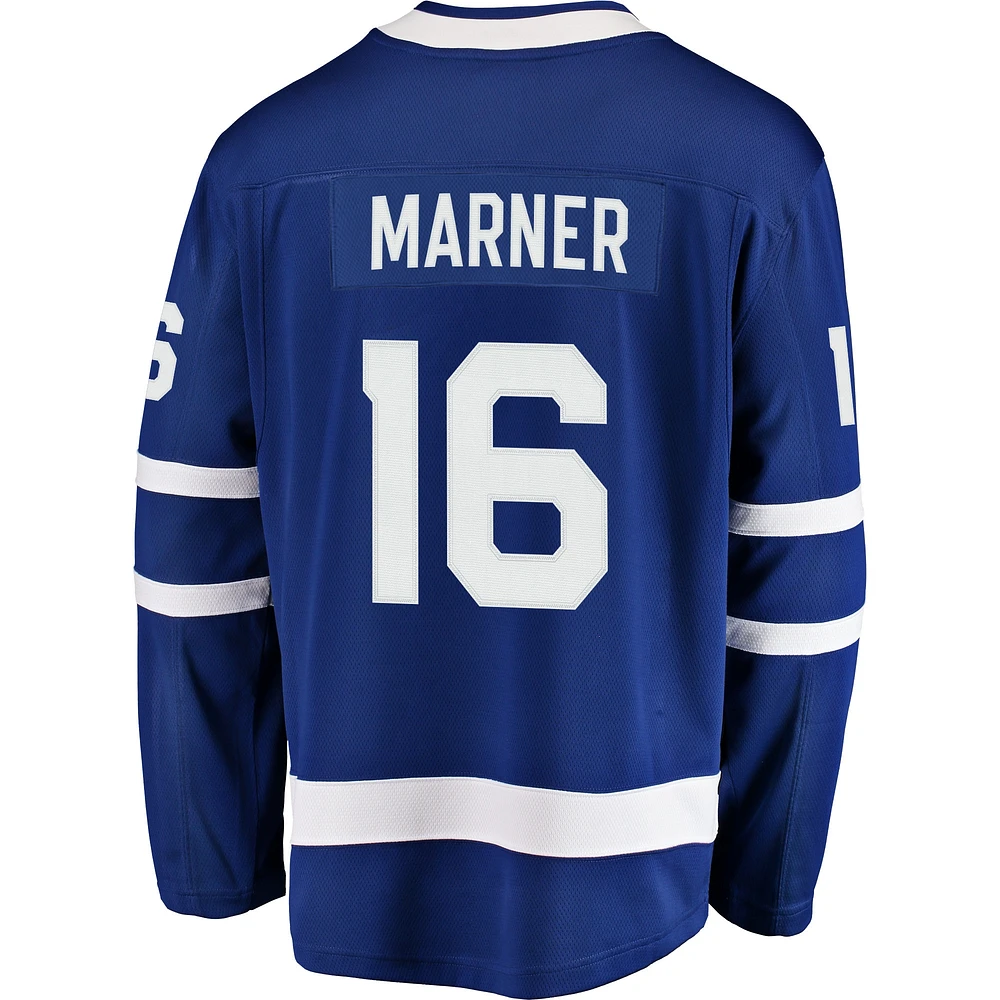 Maillot de joueur échappé des Maple Leafs Toronto Fanatics Mitchell Marner bleu pour hommes