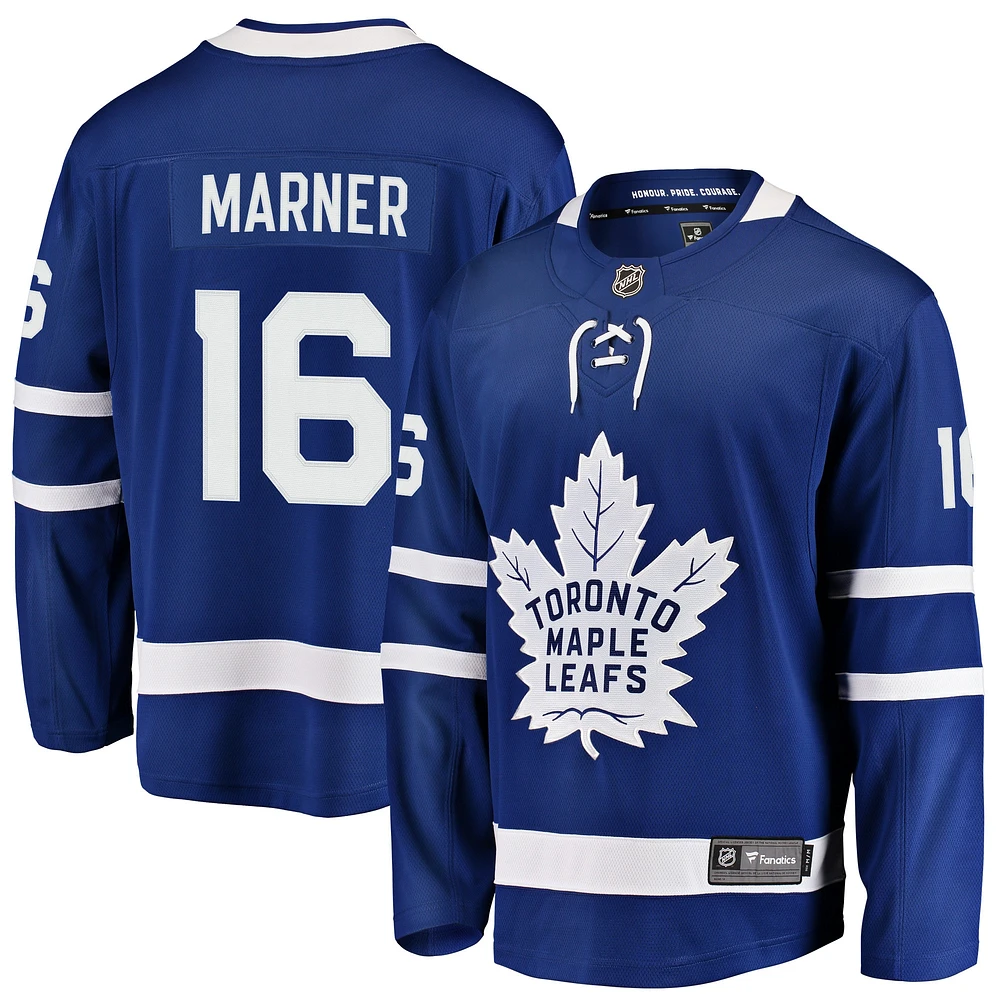 Maillot de joueur échappé des Maple Leafs Toronto Fanatics Mitchell Marner bleu pour hommes