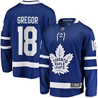 Fanatics pour hommes Noah Gregor bleu Toronto Maple Leafs Home Premier Breakaway Player - Maillot