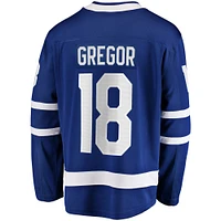 Fanatics pour hommes Noah Gregor bleu Toronto Maple Leafs Home Premier Breakaway Player - Maillot