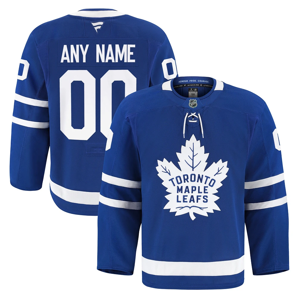 Maillot personnalisé authentique à domicile des Maple Leafs de Toronto Fanatics Royal pour hommes