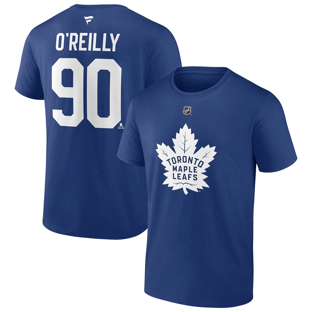 Men's Fanatics Ryan O'Reilly Blue Toronto Maple Leafs Authentic Stack Name & Number T-Shirt