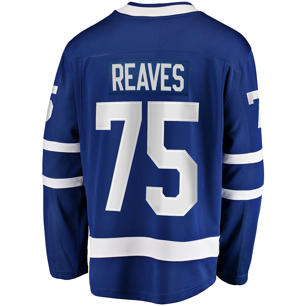 Fanatics pour hommes Ryan Reaves - Maillot bleu d'échappée à domicile des Maple Leafs de Toronto