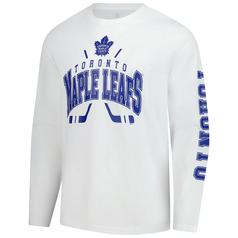 Men's Fanatics White Toronto Maple Leafs Force Check Long Sleeve T-Shirt