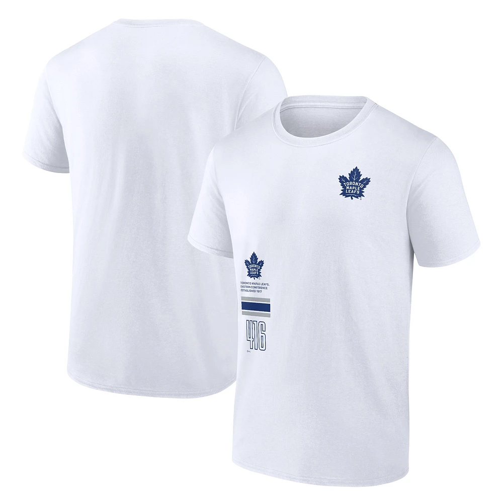 T-shirt blanc fanatiques des Maple Leafs de Toronto pour hommes représentent