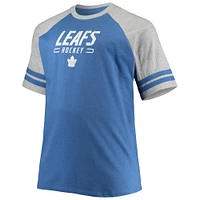 T-shirt raglan grand et des Maple Leafs de Toronto bleu chiné pour hommes