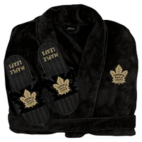 Men's ISlide Black Toronto Maple Leafs Robe & Slide Set