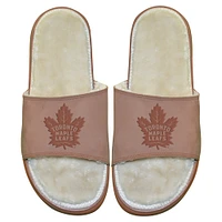 Sandales avec logo principal en fourrure de nubuck ISlide des Maple Leafs Toronto pour hommes