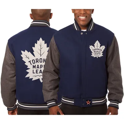JH Design Toronto Maple Leafs Blue Bomber Jacket, Men's, Medium