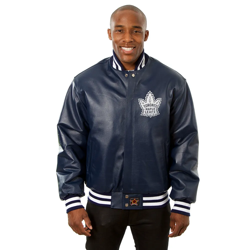 Men's Denver Broncos JH Design Navy Leather Jacket