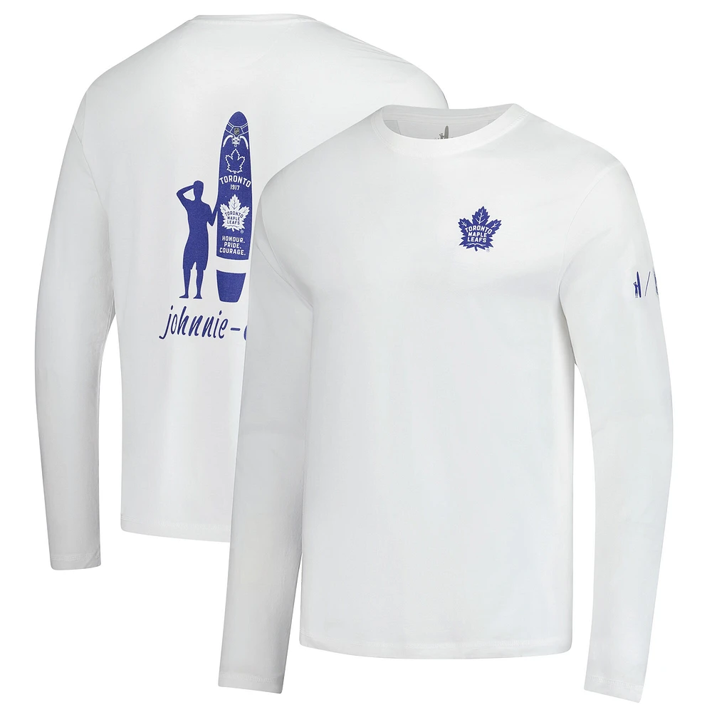 T-shirt à manches longues Adam des Maple Leafs de Toronto pour hommes Johnnie-O blanc