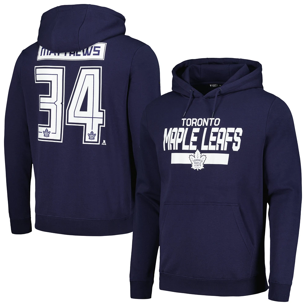 Sweat à capuche avec nom et numéro de podium des Maple Leafs Toronto Auston Matthews Levelwear pour hommes