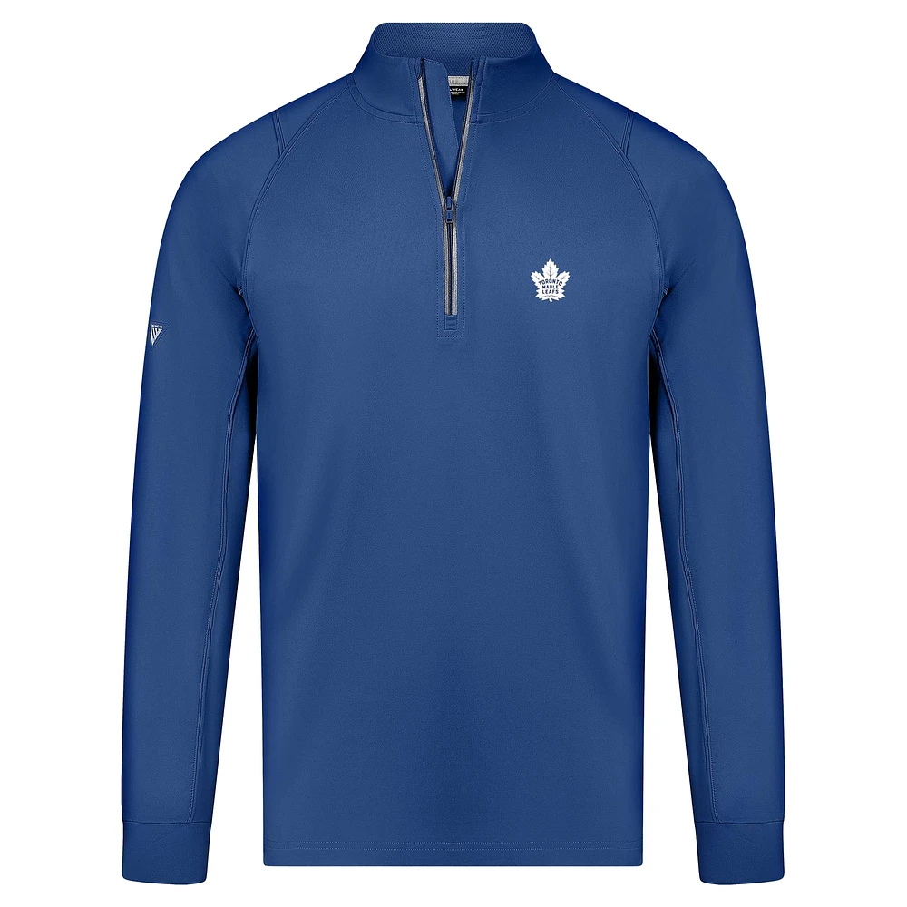 Men's Levelwear Blue Toronto Maple Leafs Theory Insignia Core Raglan Quarter-Zip Pullover Top