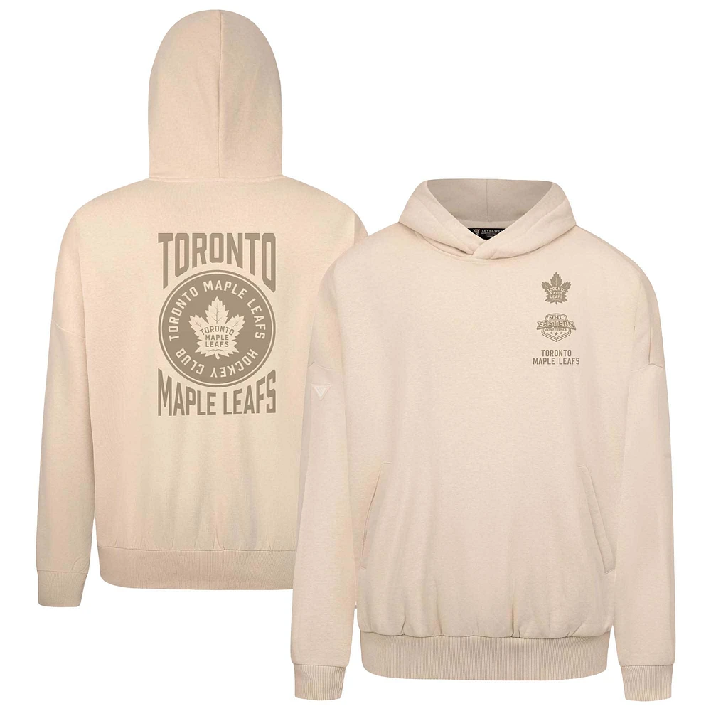 Sweat à capuche imprimé Contact Stamp pour homme de couleur crème des Maple Leafs Toronto Levelwear