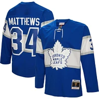 Maillot de joueur Mitchell & Ness Auston Matthews bleu des Maple Leafs Toronto 2017 Blue Line pour homme