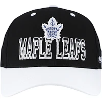 Men's Mitchell & Ness Black/White Toronto Maple Leafs Backside Script Two-Tone Pro Crown Adjustable Hat