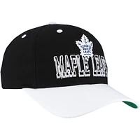 Men's Mitchell & Ness Black/White Toronto Maple Leafs Backside Script Two-Tone Pro Crown Adjustable Hat