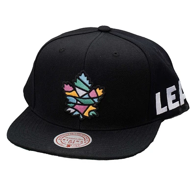 Men's Mitchell & Ness Black Toronto Maple Leafs Color Stained Glass Snapback Hat