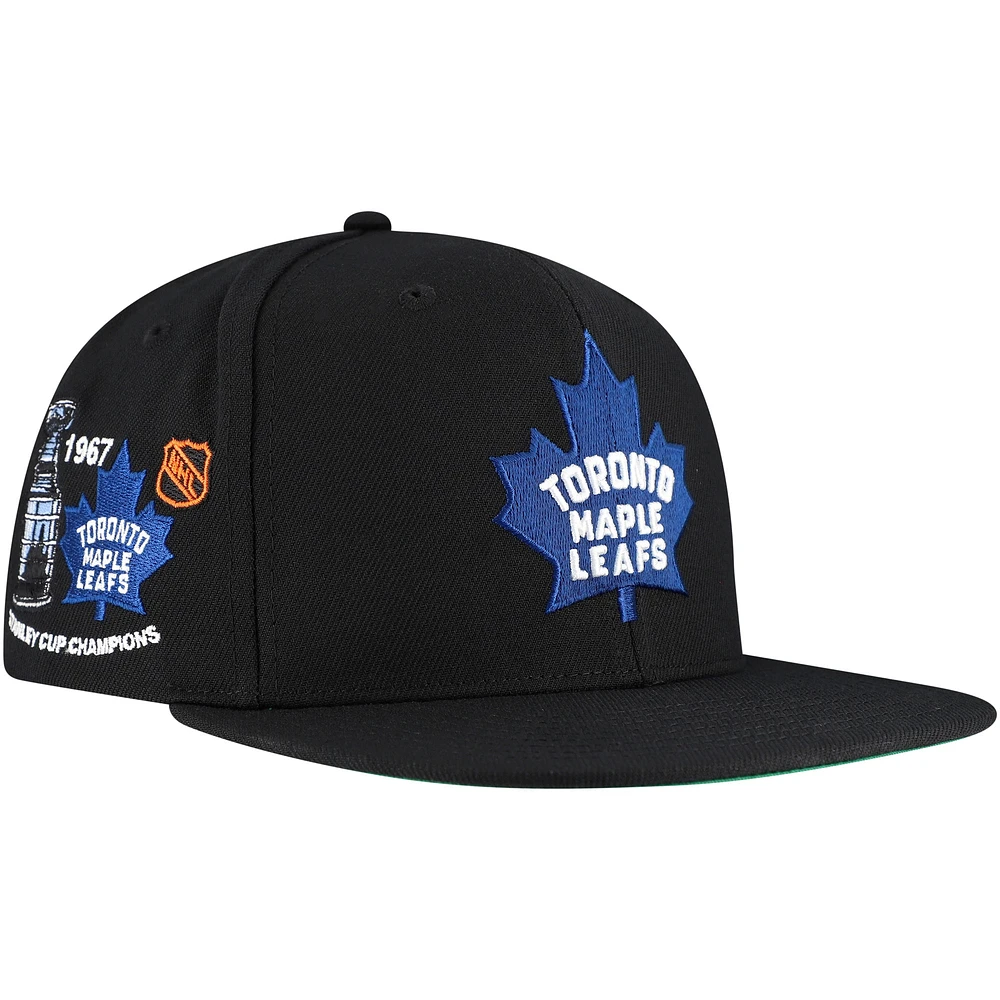 Casquette Snapback noire Mitchell & Ness des Maple Leafs de Toronto pour hommes