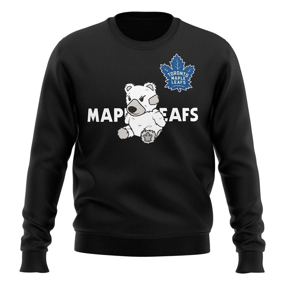 Men's Mitchell & Ness Black Toronto Maple Leafs Plush Pullover Sweatshirt