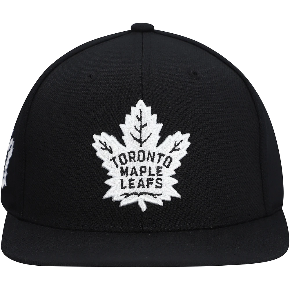 Casquette à visière noire Mitchell & Ness pour homme des Maple Leafs de Toronto