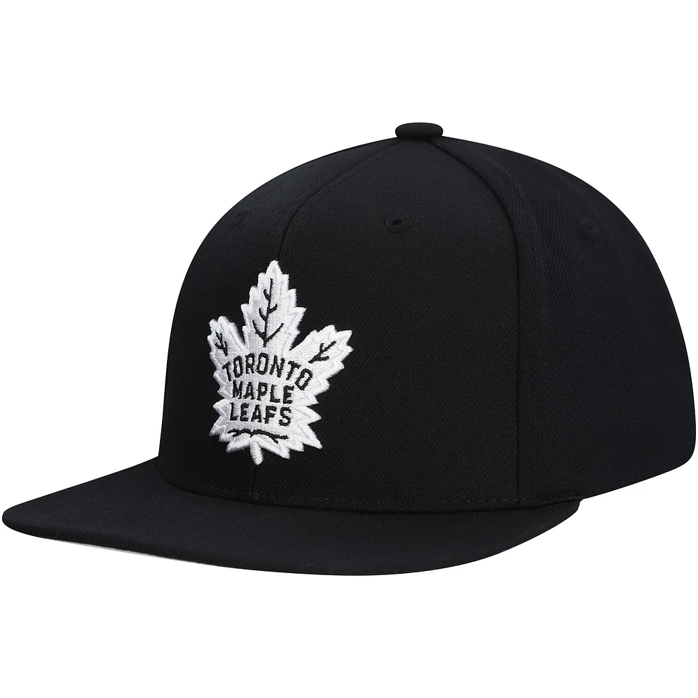 Men's Mitchell & Ness  Black Toronto Maple Leafs Team Snapback Hat