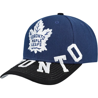 Casquette à visière bicolore Mitchell & Ness bleu/noir pour homme Toronto Maple Leafs Underarch Pro Crown