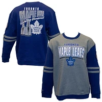 Men's Mitchell & Ness Heather Gray Toronto Maple Leafs All Over Pullover Sweatshirt