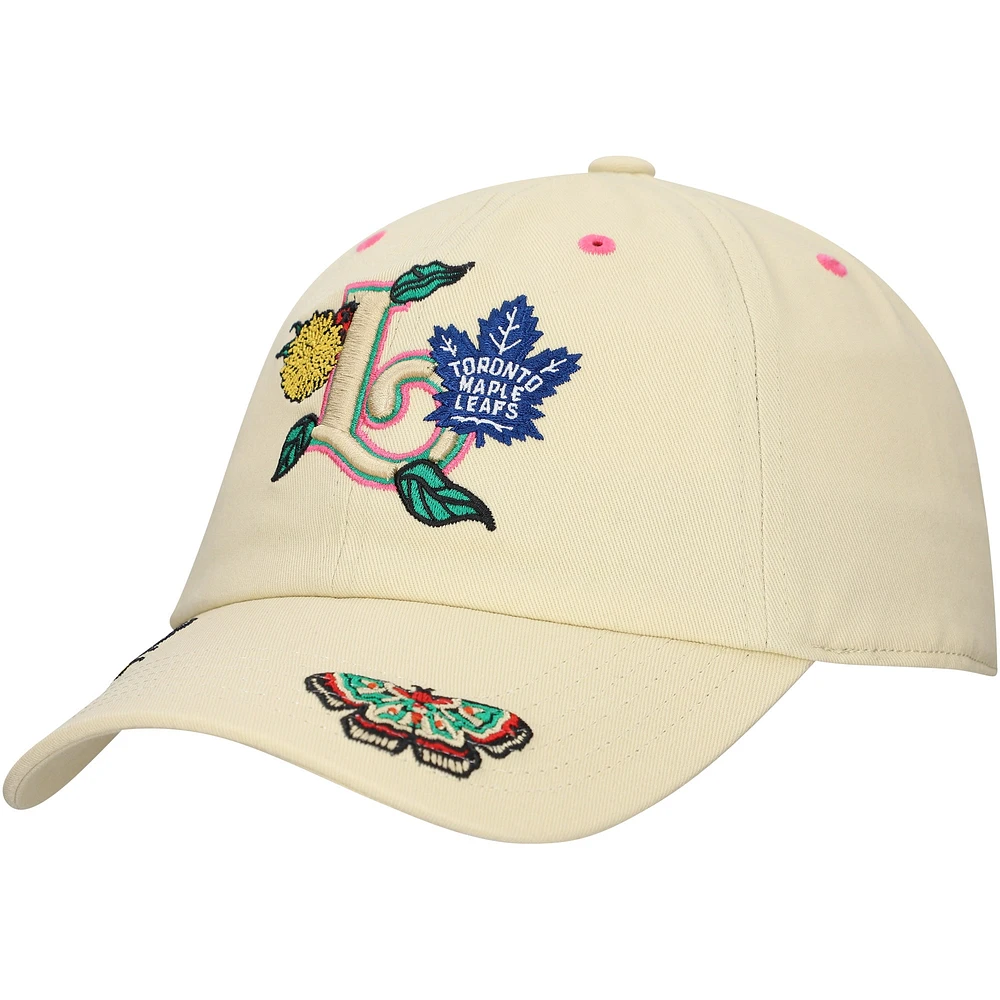 Men's Mitchell & Ness Khaki Toronto Maple Leafs Spring Letter Dad Adjustable Hat