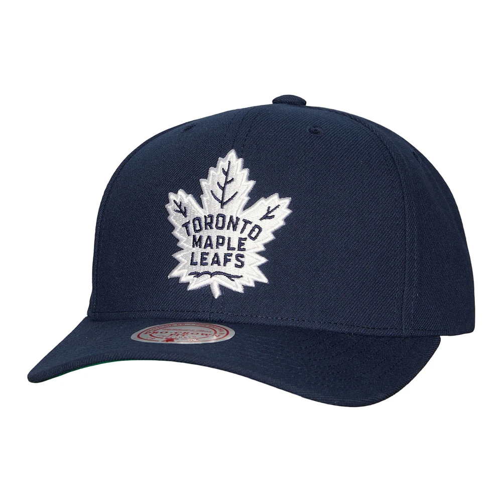 Casquette ajustable Mitchell & Ness pour hommes, bleu marine, Toronto Maple Leafs Team Ground Pro