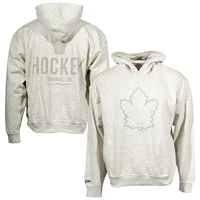 Men's Mitchell & Ness Oatmeal Toronto Maple Leafs Hockey Nights Oversized Pullover Hoodie