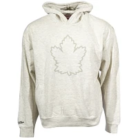 Men's Mitchell & Ness Oatmeal Toronto Maple Leafs Hockey Nights Oversized Pullover Hoodie