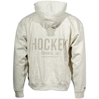 Men's Mitchell & Ness Oatmeal Toronto Maple Leafs Hockey Nights Oversized Pullover Hoodie