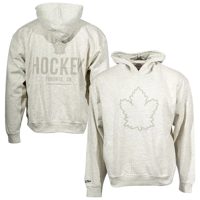 Men's Mitchell & Ness Oatmeal Toronto Maple Leafs Hockey Nights Oversized Pullover Hoodie