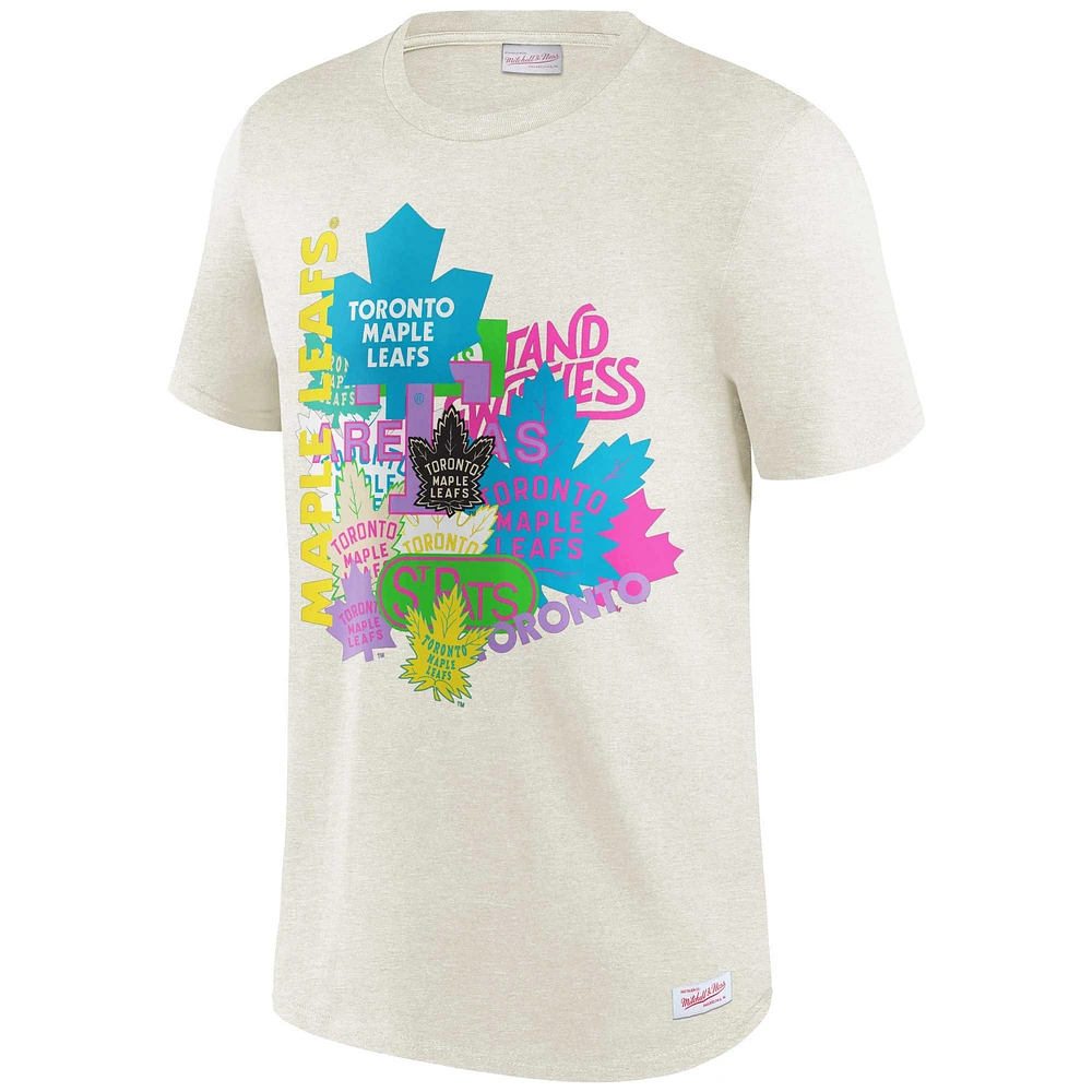 T-shirt pour homme Mitchell & Ness Oatmeal Toronto Maple Leafs Party Mix