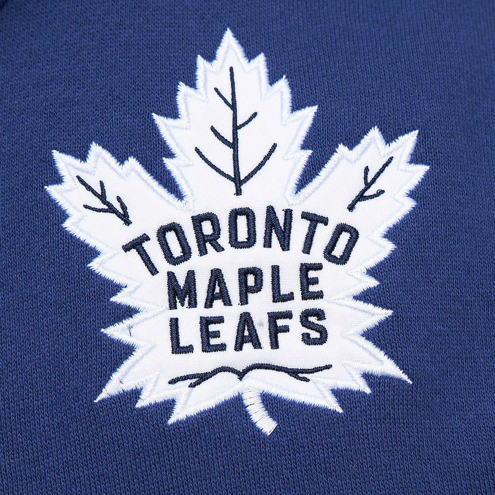 Men's Mitchell & Ness White/Blue Toronto Maple Leafs Head Coach Pullover Hoodie