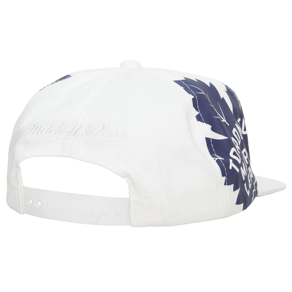 Men's Mitchell & Ness White Toronto Maple Leafs In Your Face Deadstock Snapback Hat