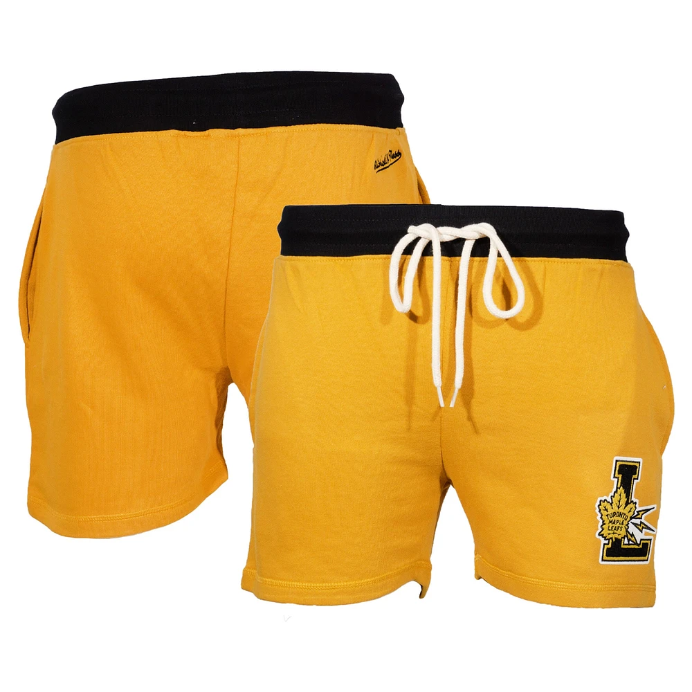 Men's Mitchell & Ness Yellow Toronto Maple Leafs Eye Of The Tiger Shorts