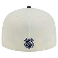 Casquette ajustée Chrome 59FIFTY pour homme New Era crème/bleu marine des Maple Leafs de Toronto