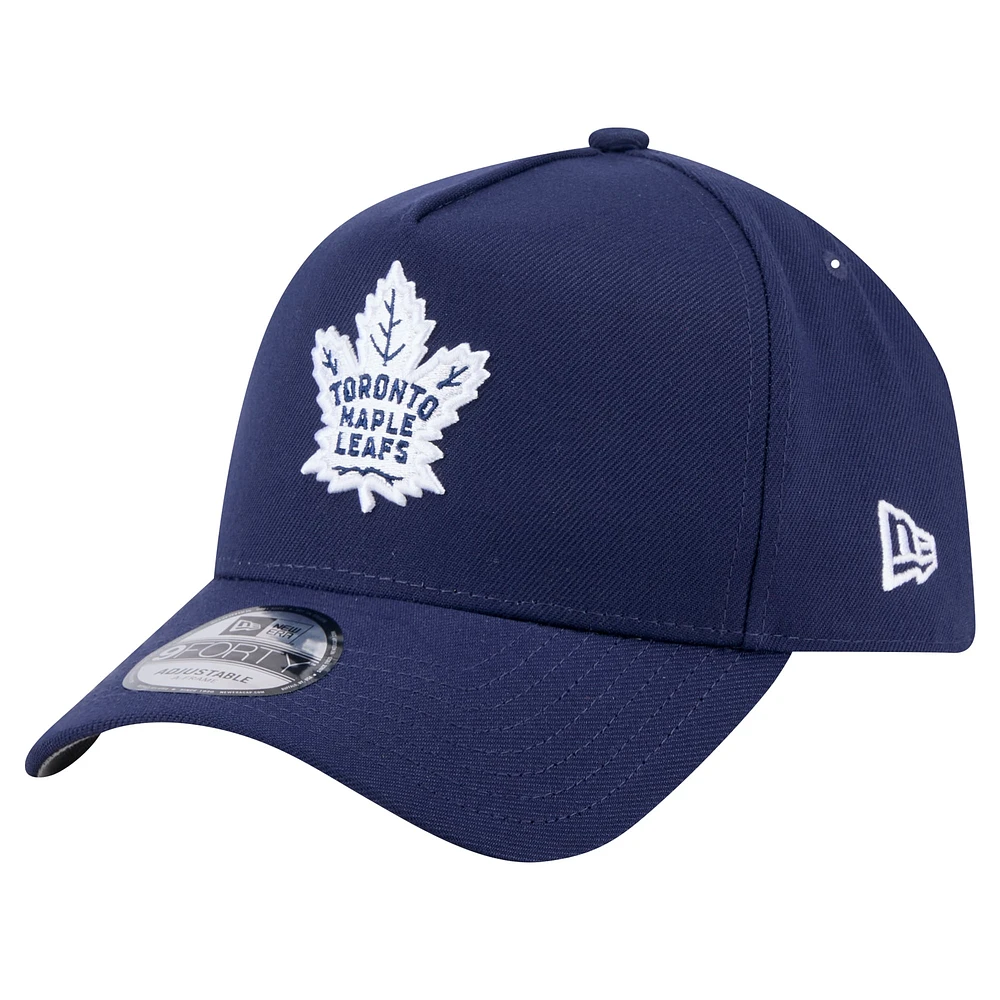 Men's New Era  Navy Toronto Maple Leafs Core A-Frame 9FORTY Adjustable Hat