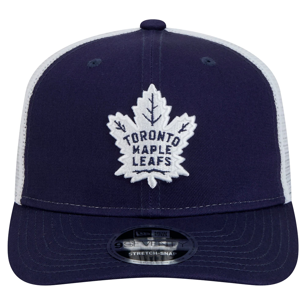 Casquette camionneur extensible 9SEVENTY bleu marine Toronto Maple Leafs New Era pour homme