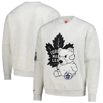 Pull ras du cou en peluche pour homme avec motif flocons d'avoine des Maple Leafs de Toronto
