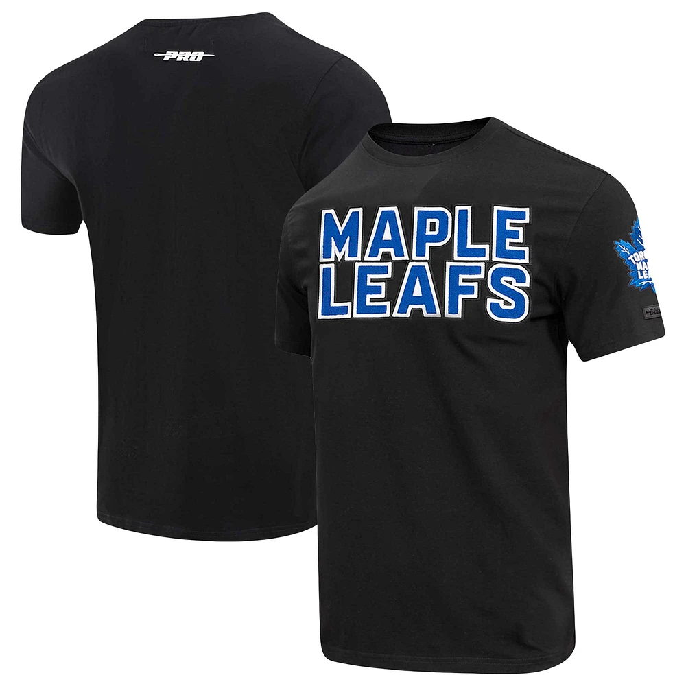 T-shirt en chenille classique des Maple Leafs de Toronto Pro Standard pour homme, noir