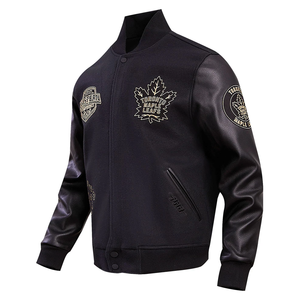 Men's Pro Standard Toronto Maple Leafs Black & Gold Full-Zip Varsity Jacket