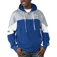 Men's Starter  Blue/Gray Toronto Maple Leafs Power Forward Full-Zip Hoodie