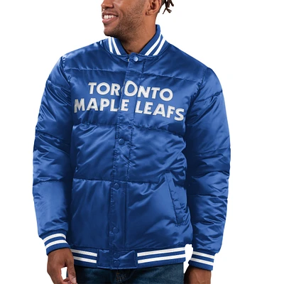 Men's Starter Blue Toronto Maple Leafs Bronx Full-Snap Bubble Jacket