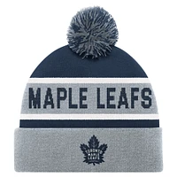 Bonnet en tricot à revers bleu Starter des Maple Leafs de Toronto pour hommes avec pompon