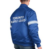 Men's Starter Blue Toronto Maple Leafs Pick & Roll Satin - Full-Snap Varsity Jacket