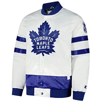 Men's Starter White Toronto Maple Leafs Varsity Full-Snap Jacket