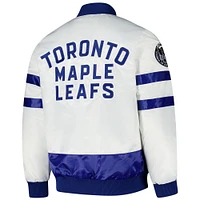 Men's Starter White Toronto Maple Leafs Varsity Full-Snap Jacket